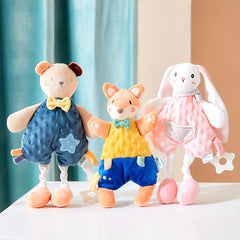 Baby Soothing Plush Doll Toys Teether Bear Bunny Fox Plush Toy