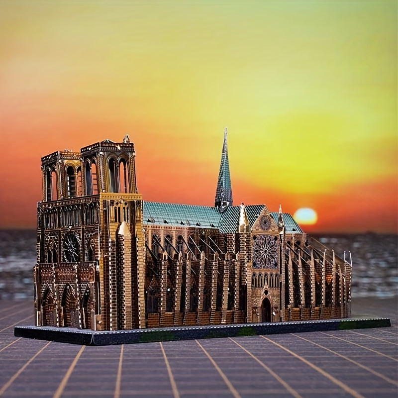 Colorful Paris Notre Dame 3D Metal Assembly Model Puzzle DIY