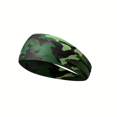 Camouflage Pattern Running Headband Moisture Wicking Elastic Band