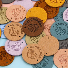 10pcs Random Heart Pattern DIY Sewing Label Round Tag for Hand Craft