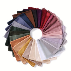 Satin Square Scarf Soft Solid Hijab Large Turban Head Wrap 109x109