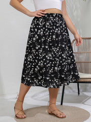 Boho Skirt Women's Plus Floral Print Maxi Skirt