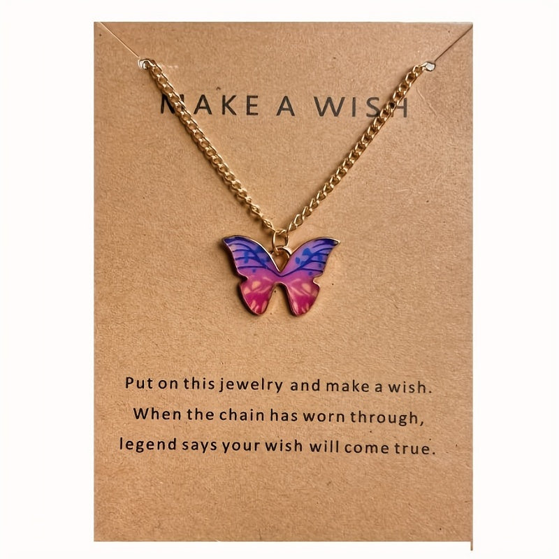 Bohemian Style Butterfly Pendant Necklace Holiday Gift