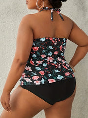 Floral Print Halter Neck Bikini Set
