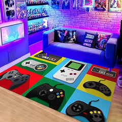 Colorful Games Machine Pattern Floor Mat - Living Room Bedroom Anti-slip Rug