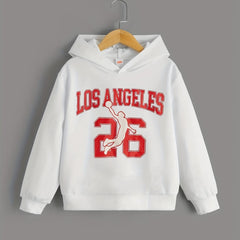 Boys Basketball Player Letter Print Hooded Sweatshirt