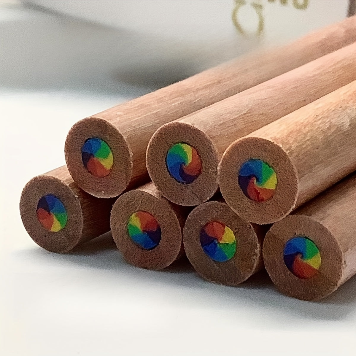 7 Colors Log Rainbow Core Pencil Wooden Pencil