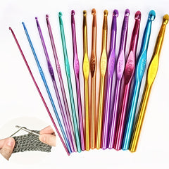 Aluminum Crochet Hooks Knitting Needles Craft Yarn Set