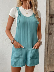 Solid Patched Pockets Overall Jumpsuit for Spring & Summer