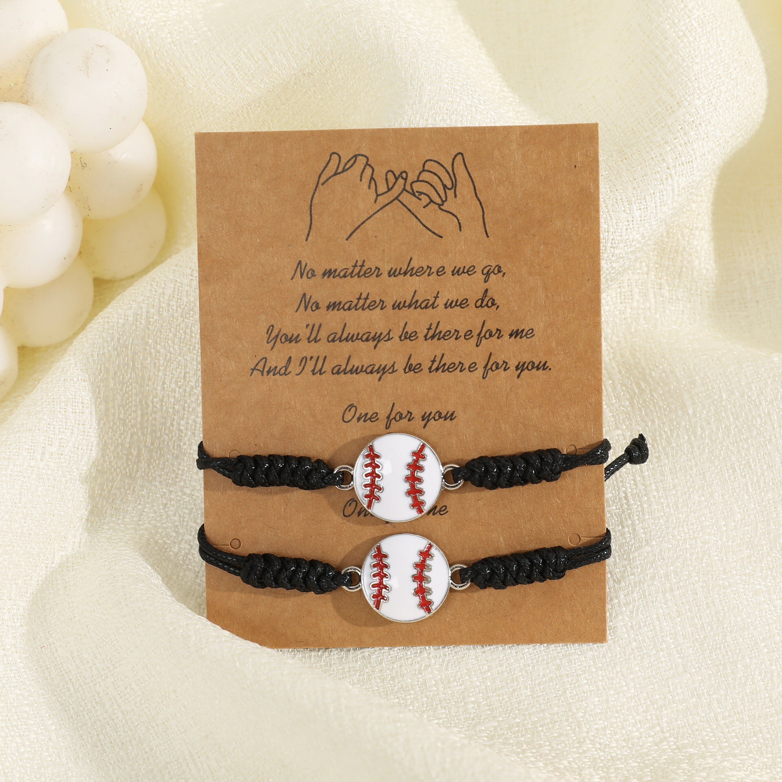 2 Pcs Sports Bracelets - Baseball, Football, Tennis - Friendship Gift