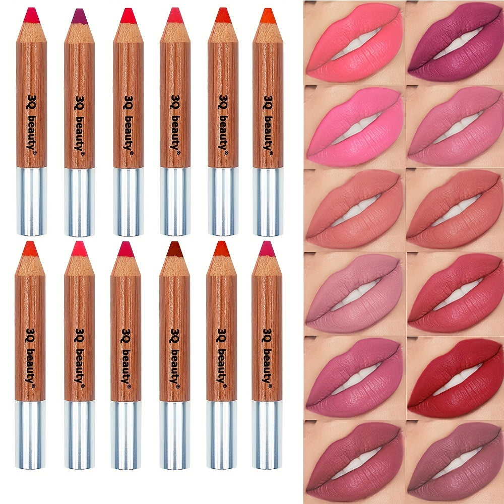 12pc Velvet Lip Liner Set Waterproof Matte Lipstick Pen