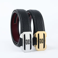 Men's Wild Style Leather Belt Stainless Steel Buckle Cowhide Unique Texture