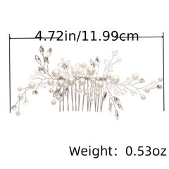 Faux Pearl Crystal Hair Comb Band Tiara Wedding Bridal Accessories