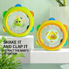 Kids Hand Tambourine Music & Grasp Training Toy for Motor Skills Green Yel