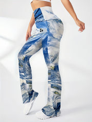 Printed Starry Sky Quick Dry Flare Leggings Women's Activewear