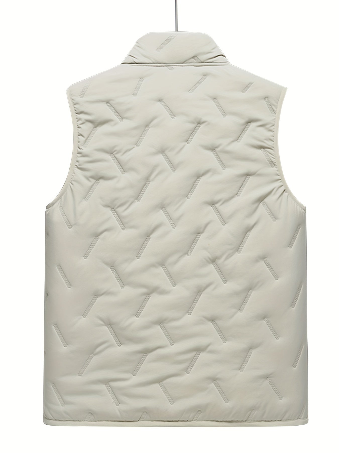 Men's Plain Plush Stand Collar Thermal Vest for Autumn Winter