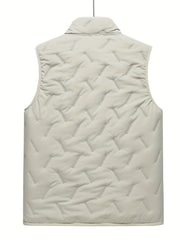 Men's Plain Plush Stand Collar Thermal Vest for Autumn Winter