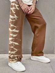 Men's Loose Fit Straight Leg Jeans Casual Street Style Denim Pants