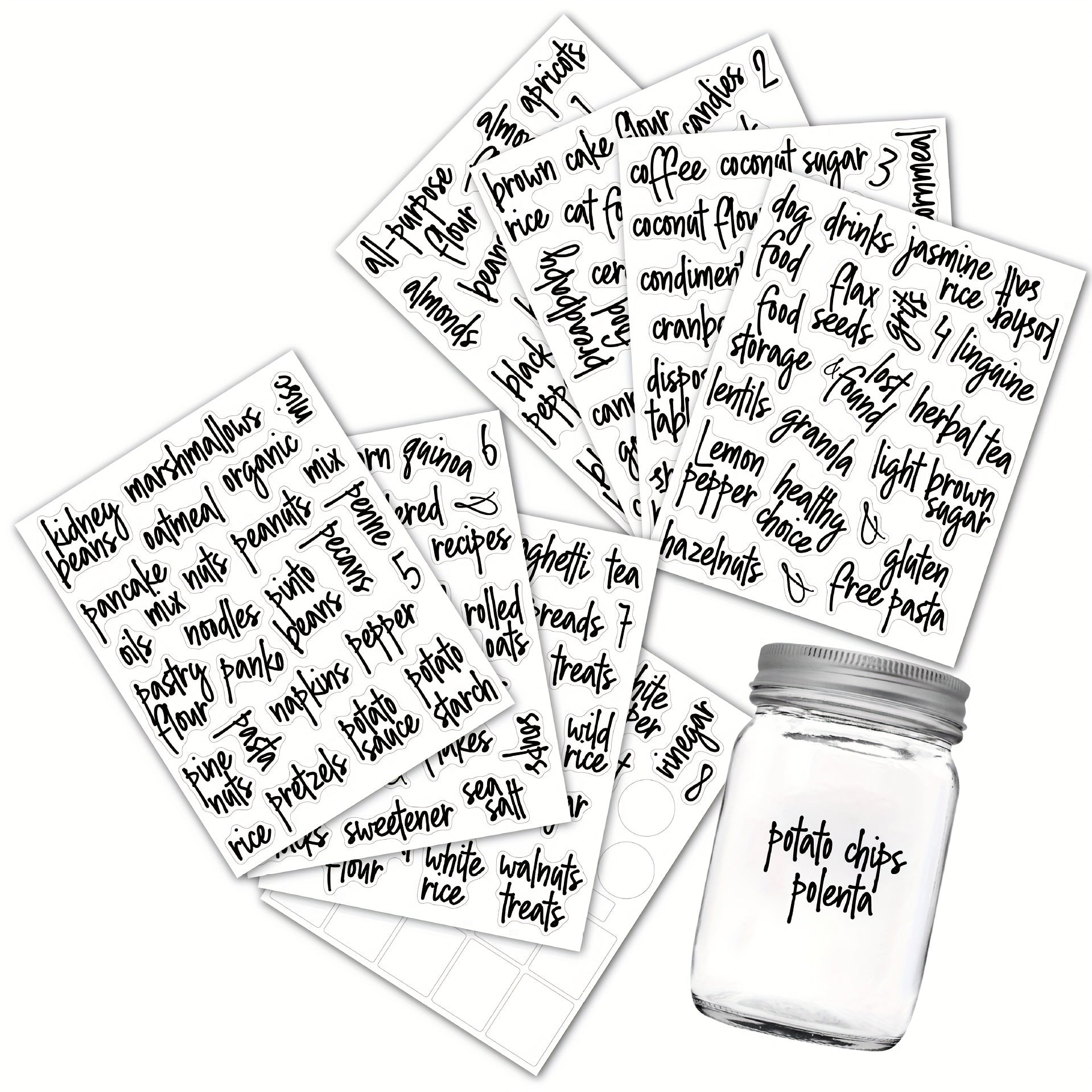 168pcs Waterproof Pantry Labels Set