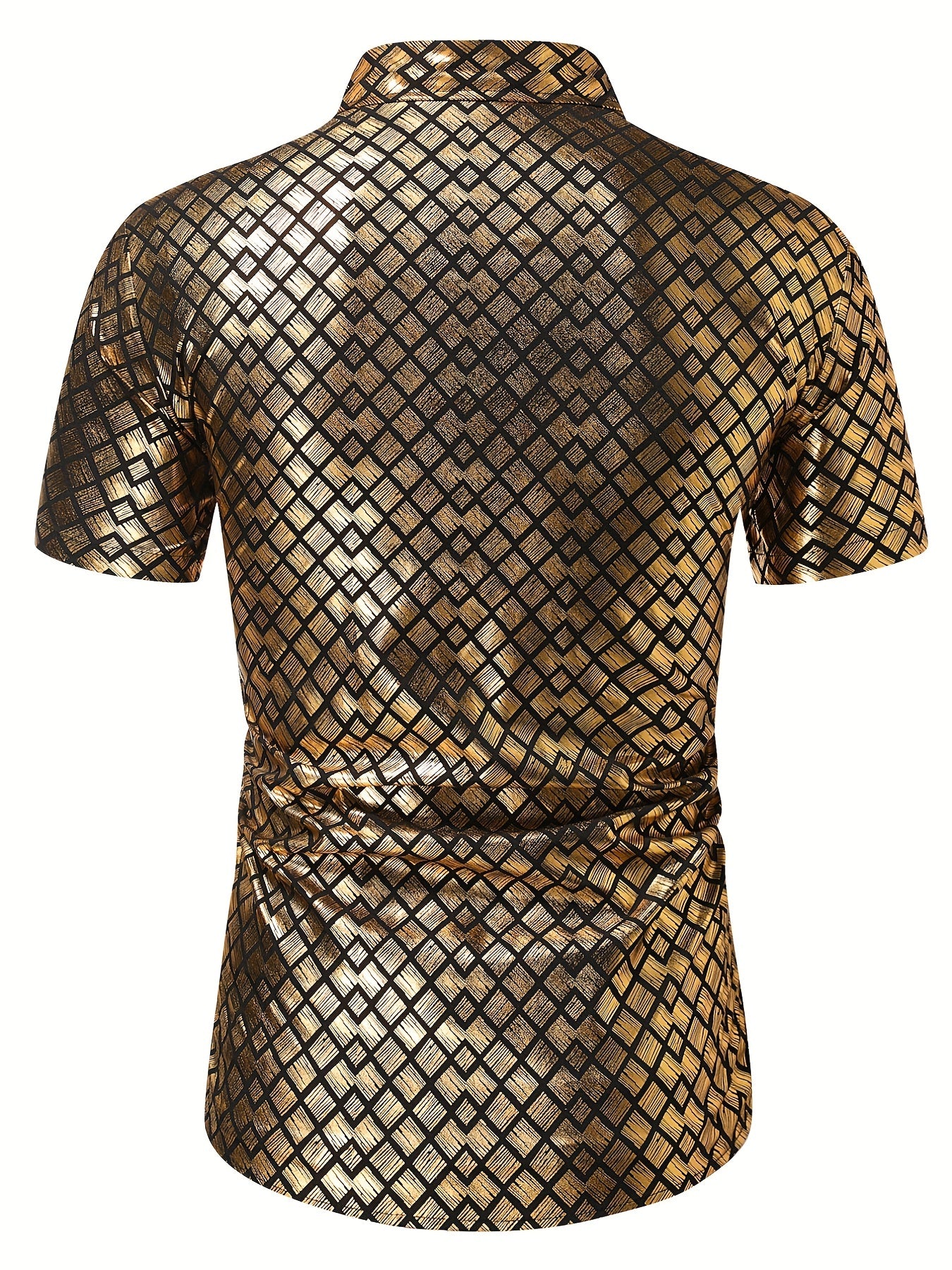 Geometric Print Men's Short Sleeve Shirt for Summer Vacation Resort