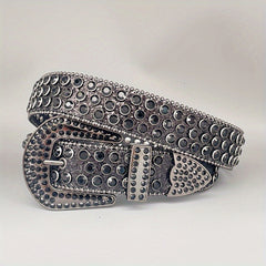 Y2K Pink Rhinestone Belts Cowgirl Studded Women Jeans Belt