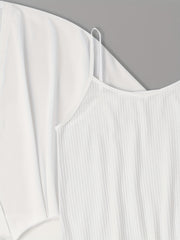 Textured Pajama Set Solid Cami Top & Shorts & Nightgown Lounge