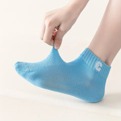 5 Pairs Casual Letter Graphic Print Breathable Socks for Teens