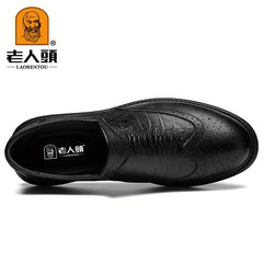 Men's Leather Oxford Shoes British Style Non Slip Dress Shoes