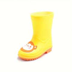 Girls Animal Decorated Solid Rain Boots Slip On Non-slip Waterproof Shoes