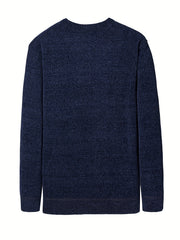 Men's Knitted Crew Neck Sweater for Fall Winter