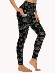 Women's Plus Size Tummy Control High Rise Sports Leggings