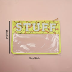 Clear Zipper Pouches Waterproof Toiletry Bag Baseball Softball Cosmetic Bag