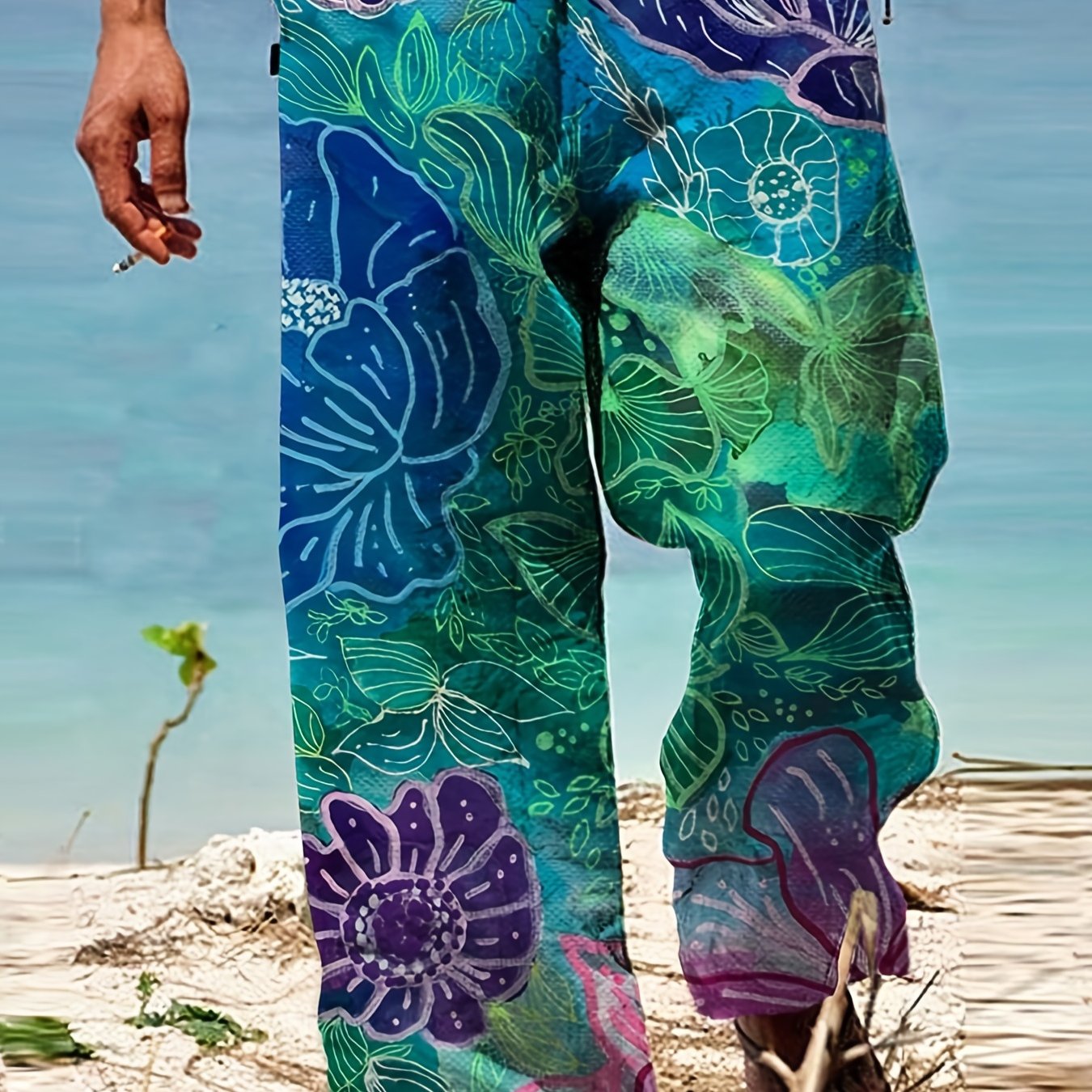 Hippie Straight Pants Men's Loose Baggy Trousers
