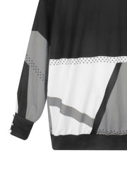 Block Turtle Neck Sweatshirt for Women