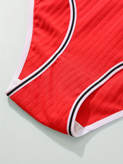 7pcs Ribbed Panties Letter Tape Intimates Lingerie & Underwear