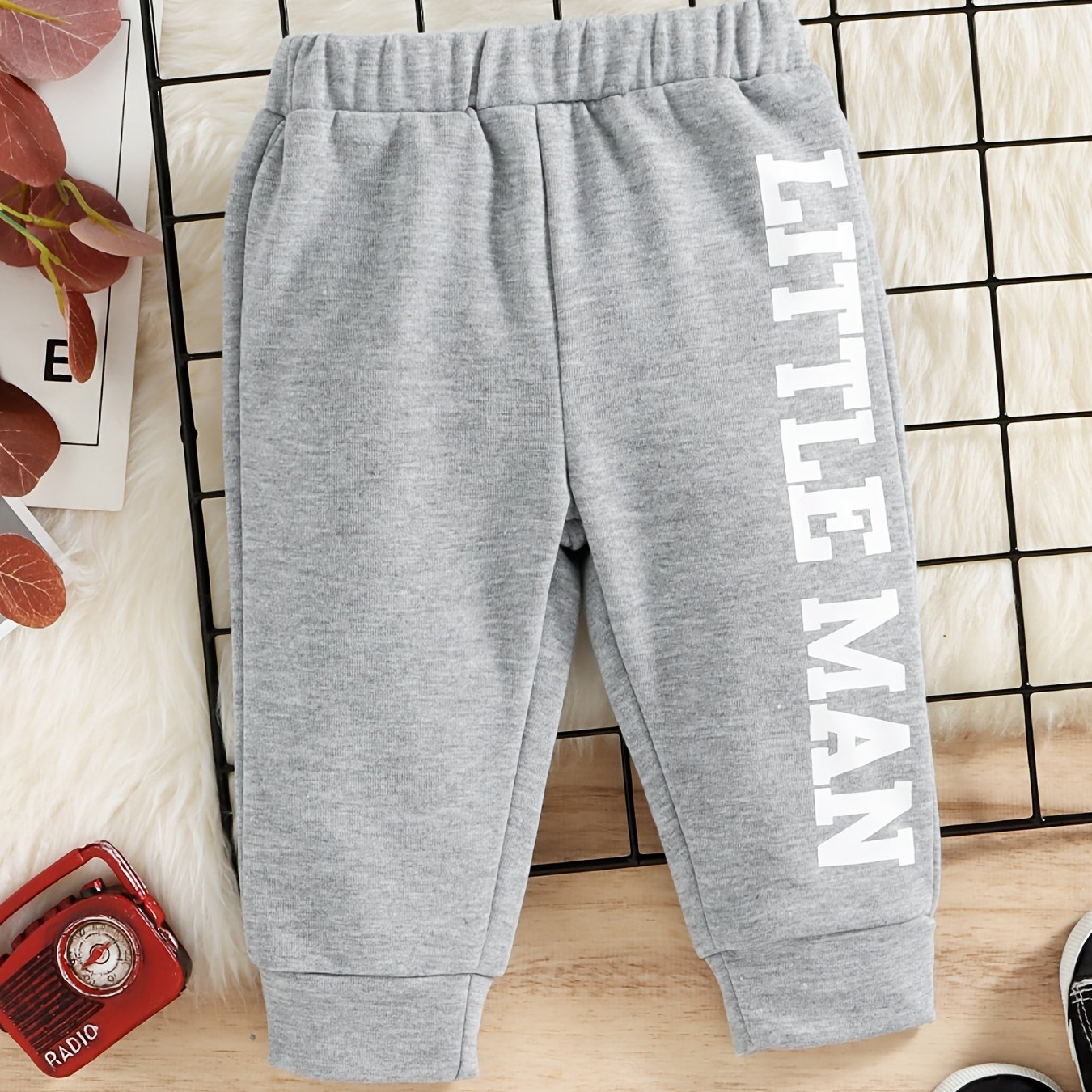 Baby Boy's Letter Print Sweatpants