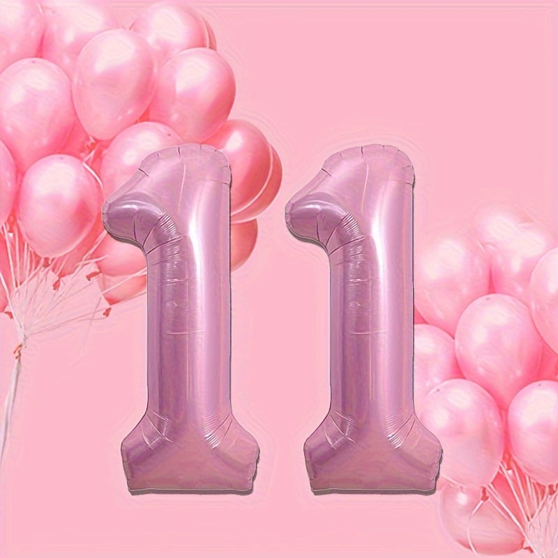 2pcs Pink Number Balloon 101 6 Cm Aluminum Foil Mylar Balloon