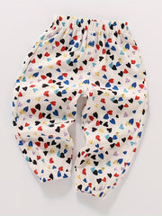 Toddler Girls Heart Graphic Trousers Elastic Waist Casual Jogger Pants