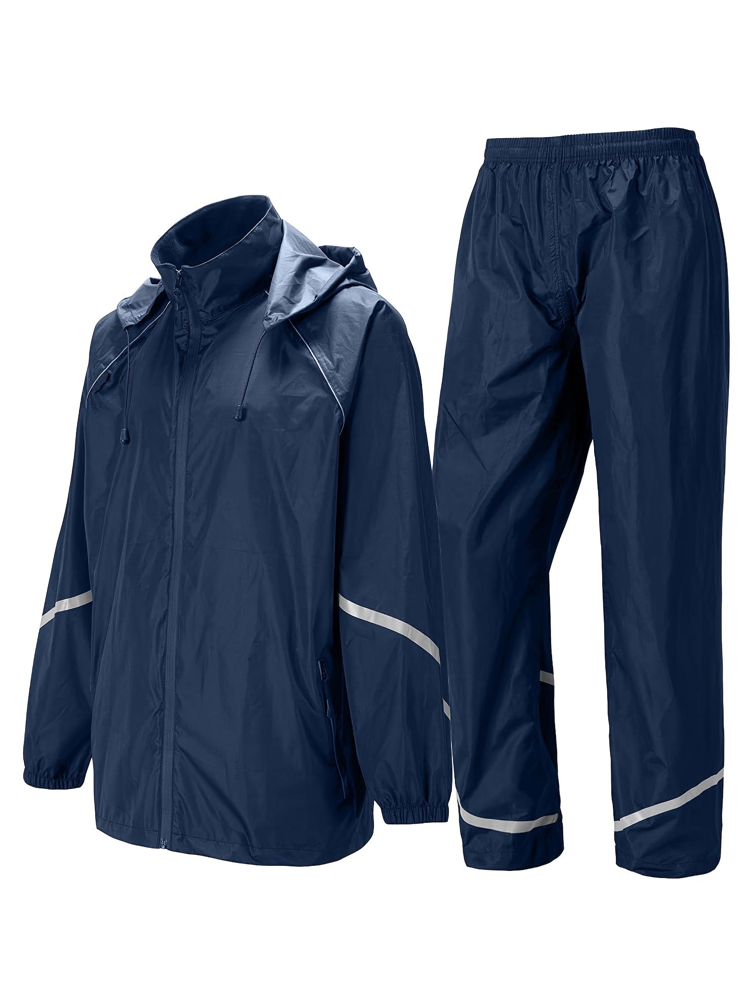 Men's Waterproof Rain Suit Set Lightweight Hooded Rainwear