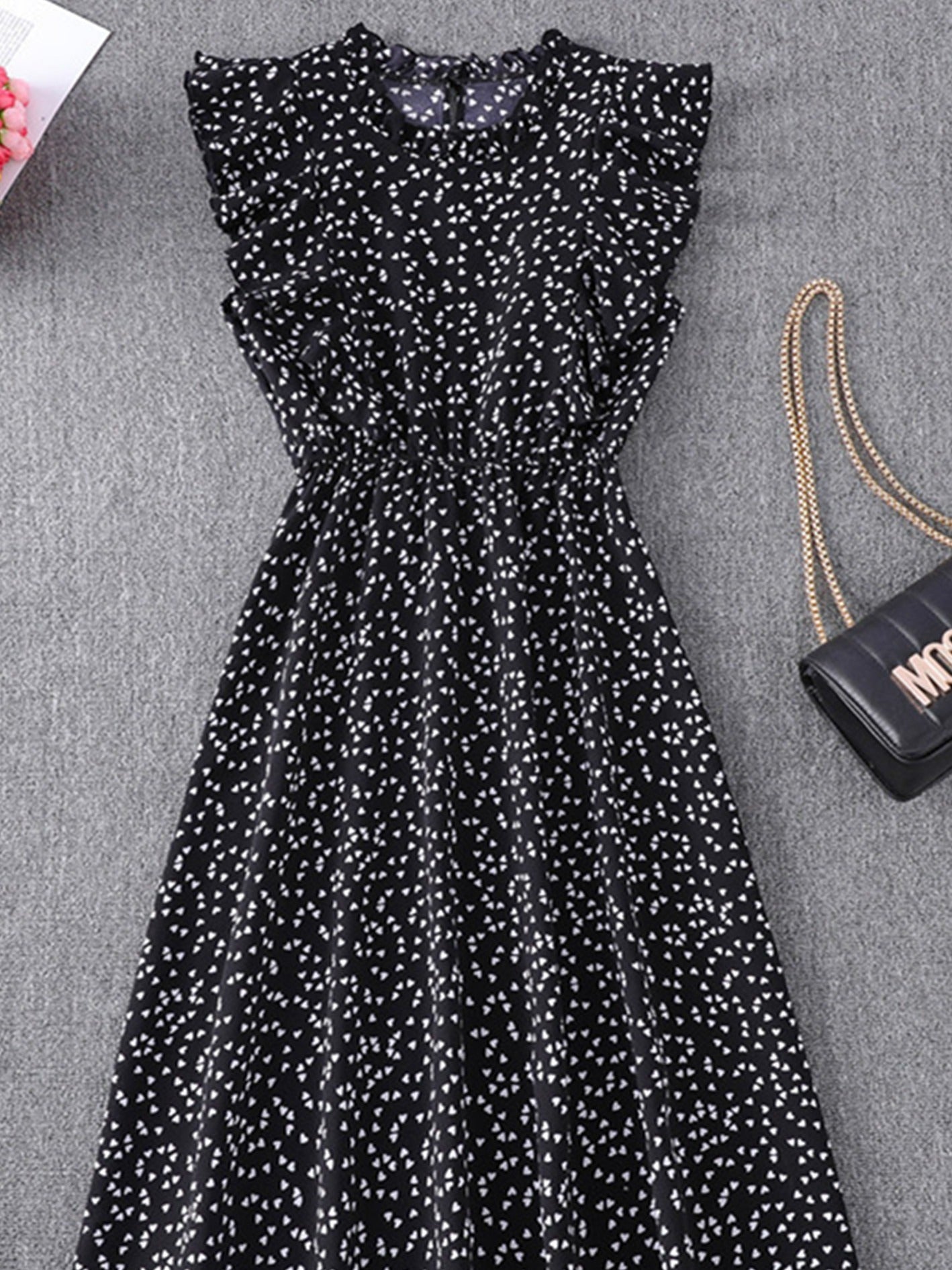 Women's Chiffon Floral Print Ruffle A-line Sundress