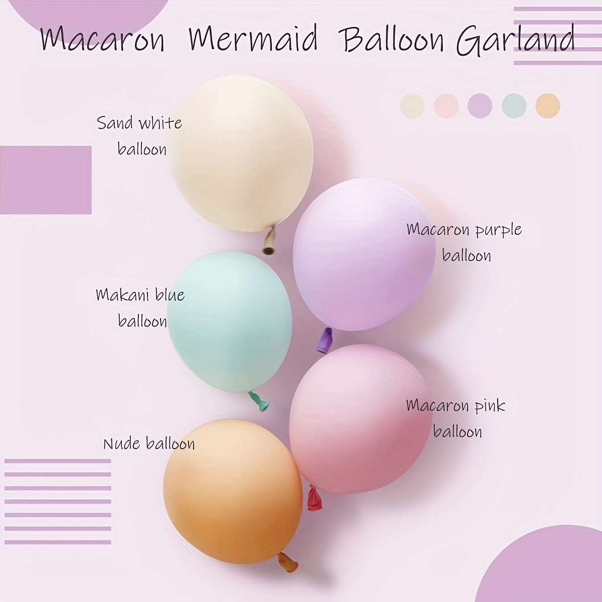 142pcs Mermaid Balloon Garland Set Macaron Balloons Mermaid Baby Shower Party