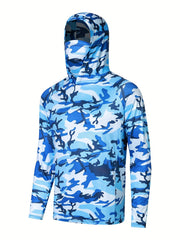 Men's Full Body Pattern Long Sleeve UV Sunscreen Fishing Shirt
