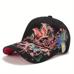 Sequin Butterfly Baseball Cap Outdoor Sunshade Peaked Cap