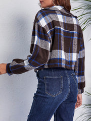 Casual Plaid Long Sleeve Jacket for Women