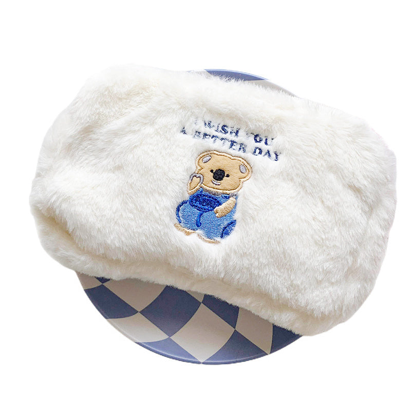 Animal Embroidered Makeup Bag Soft Pouch for Students and Travelers