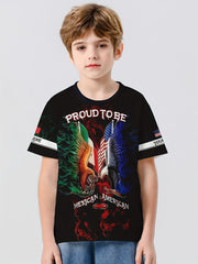 MEXICAN AMERICAN Boy's Casual Tees Short Sleeve Crew Neck T shirt