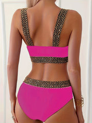Glitter Band Bikini High Waist 2 Piece Swimsuit Women's Swimwear