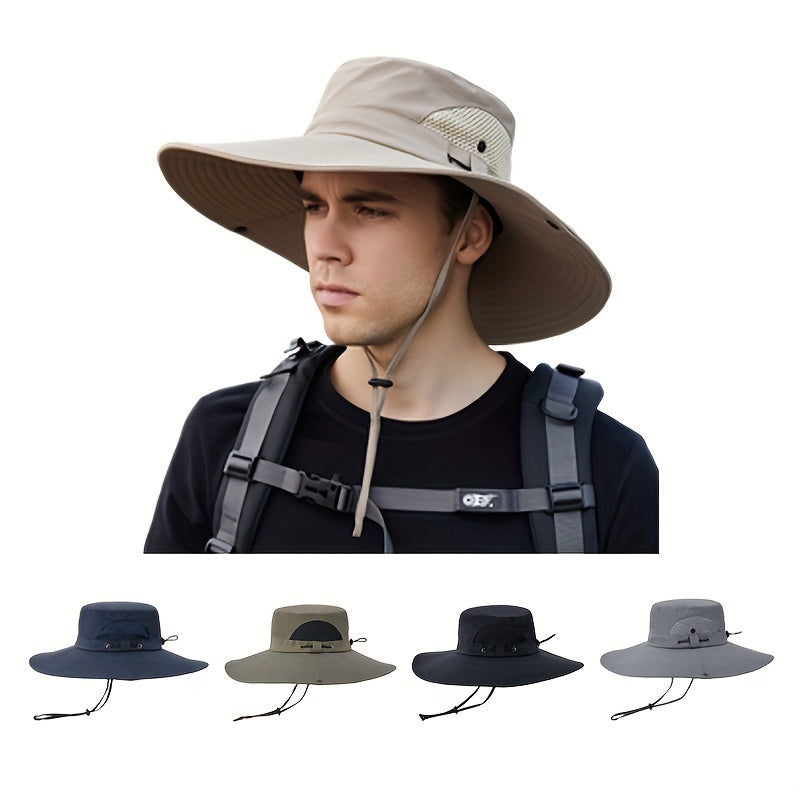 Mens Sports Sun Protection Hat Breathable Fisherman Hat for Outdoor Fishing
