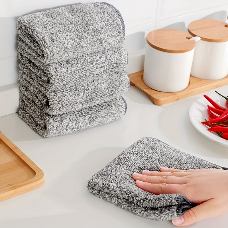 10pcs Bamboo Charcoal Cleaning Cloth Dishwashing Towel