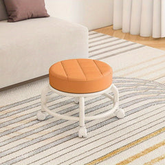 Round Rolling Stool Swivel Caster Toddler Stool Home Furniture